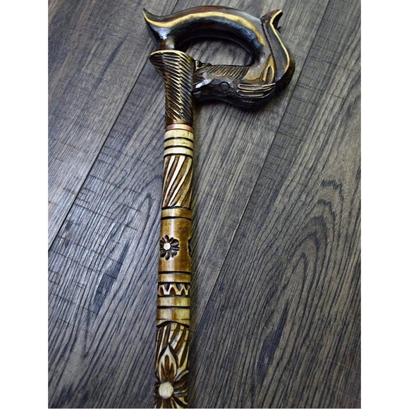 Cane Walking Stick Cane Reed Stick Wooden Handmade Carving (Horse Black) - Picture 3 of 10